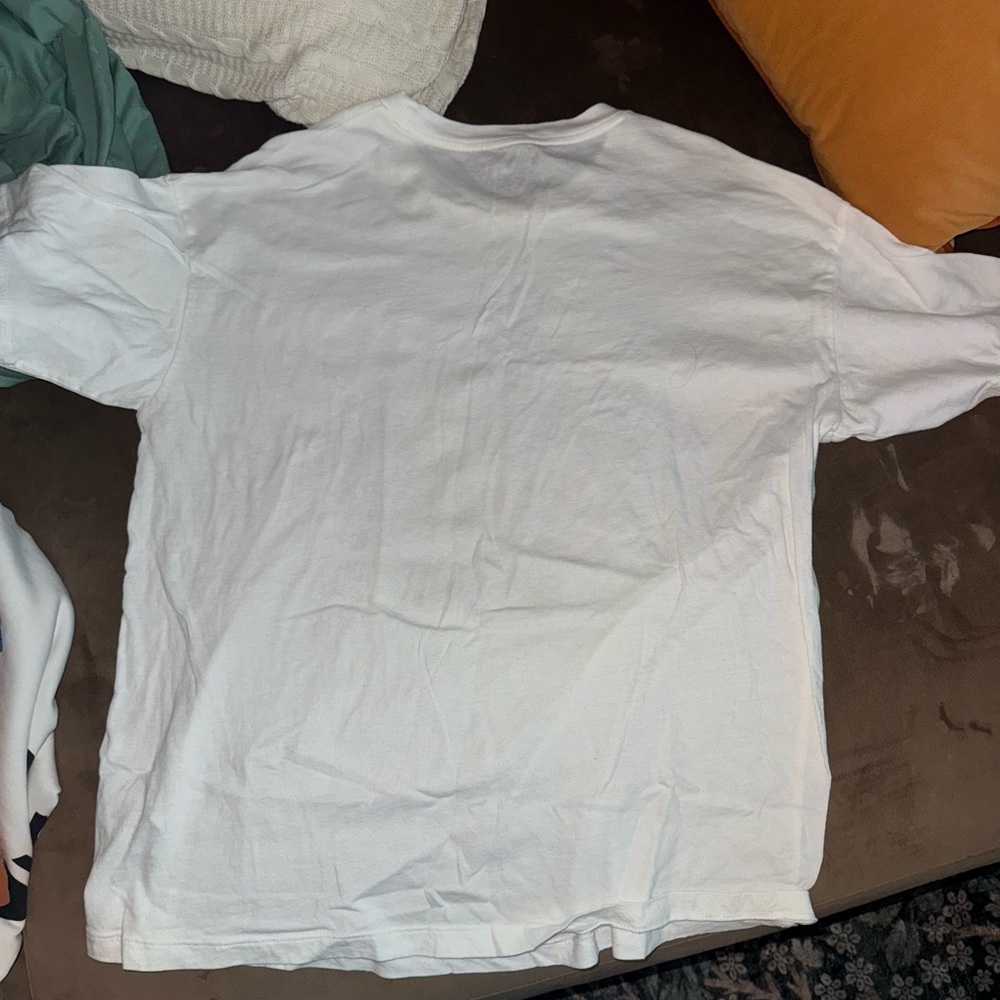 American Eagle Outfitters White Graphic Tee with Floral Skeleton - Picture 5 of 5